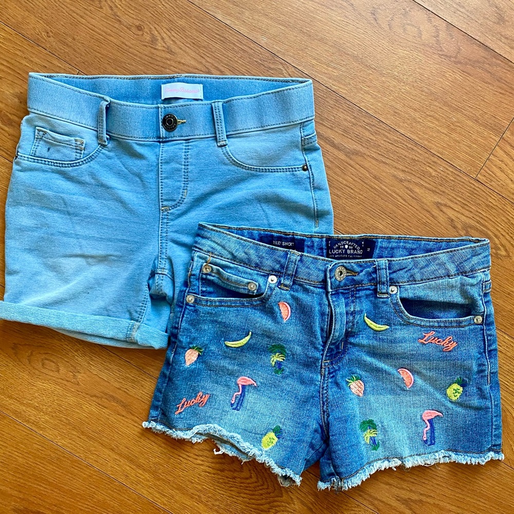 BUNDLE - Girls Denim Shorts (2 pairs) Size 12 Lucky Brand